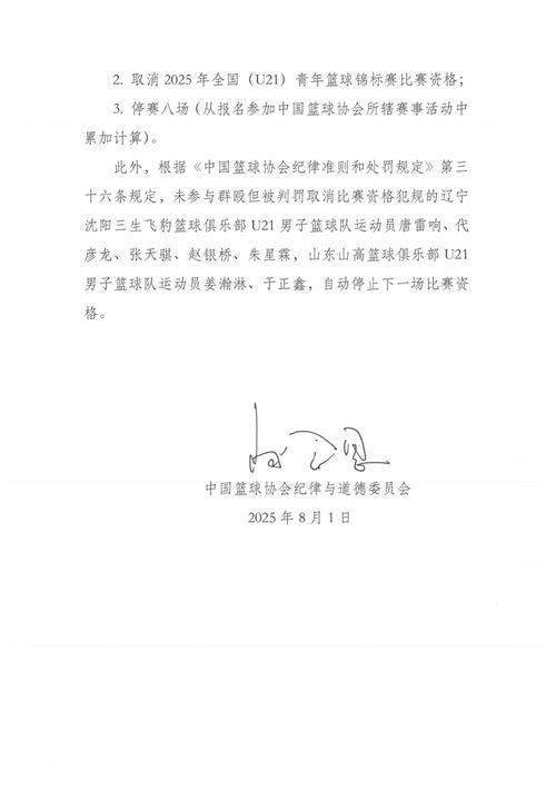 中国篮协公布U21斗殴事件处罚决定:4球员禁赛3年 中国篮协公布U21斗殴事件处罚决定:4球员禁赛3年
